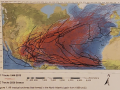 map of tropical cyclones in North Atlantic basin 1966-2020