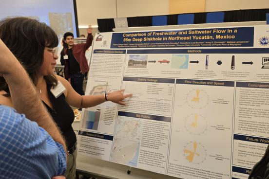 Comparison of Freshwater and Saltwater Flow in 85m Deep Sinkhole in Northeast Tucatán, Mexico