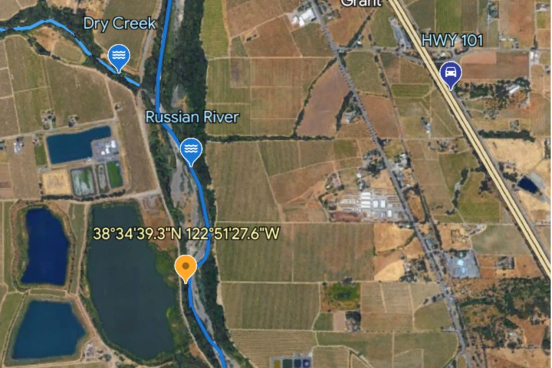map of Russian River