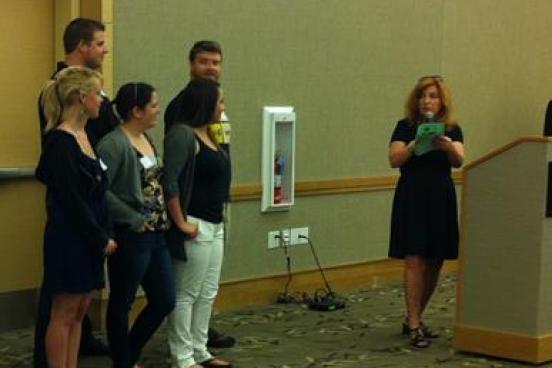 Students receiving an award