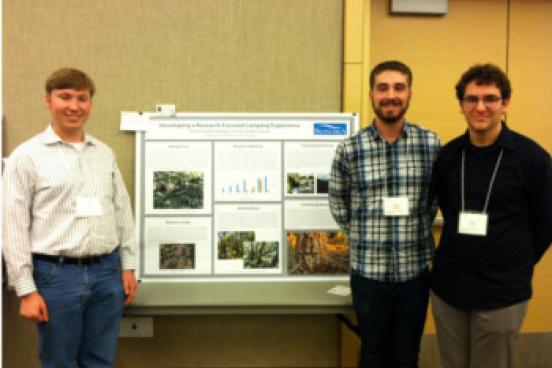 Students presenting a poster at the 2016 symposium