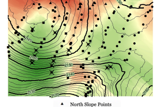Topographic map of thistle distribution