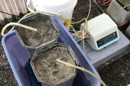 Waste treatment filters in a bucket