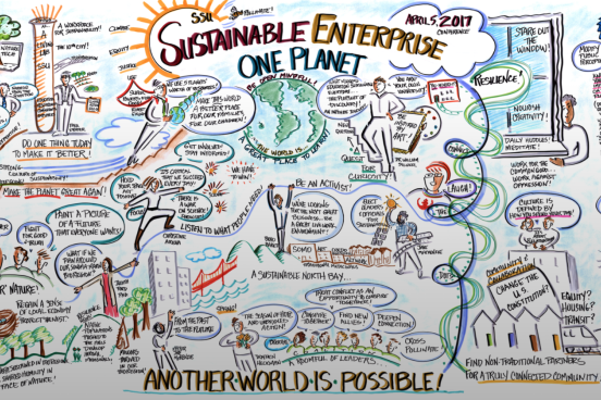 Cartoon artwork created at Sustainable Enterprise Conference
