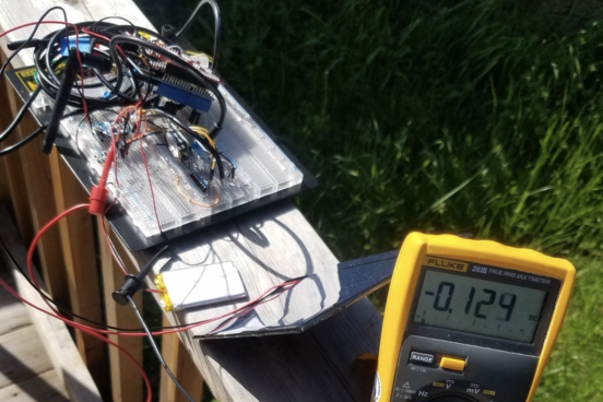 board and wires with meter outside