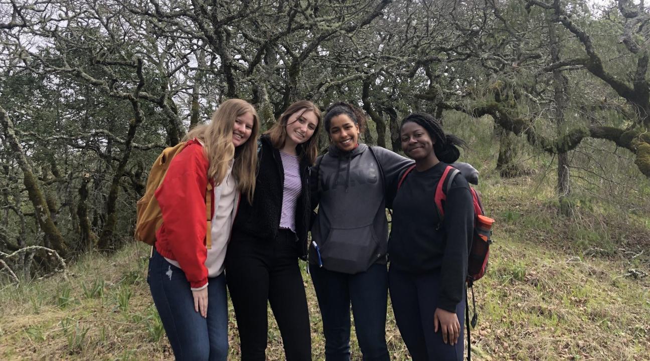 student team studying douglas fir encroachment