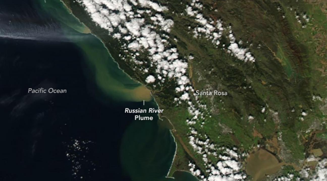 NASA Landsat map of the Russian River plum