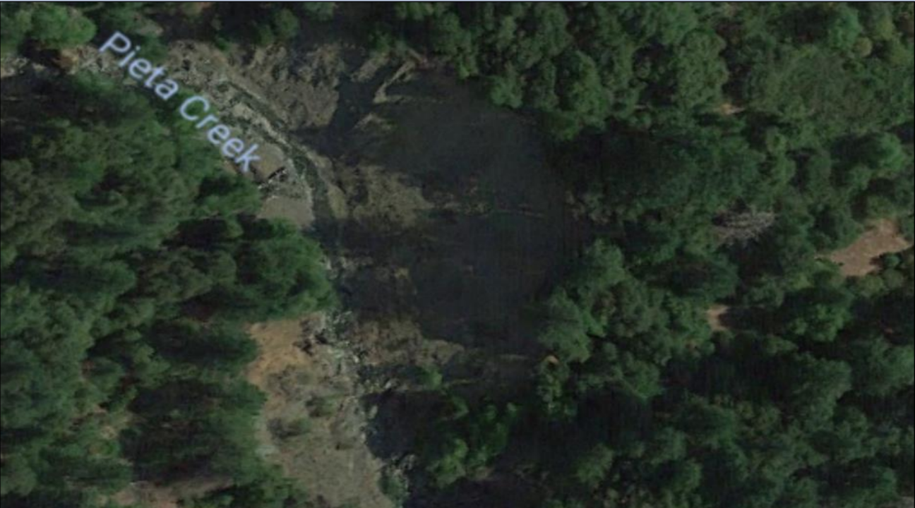 Satellite view of Pieta Creek