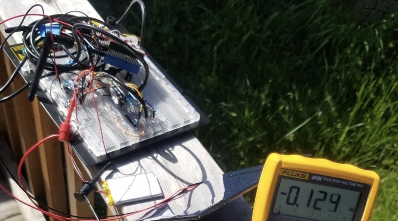 board and wires with meter outside
