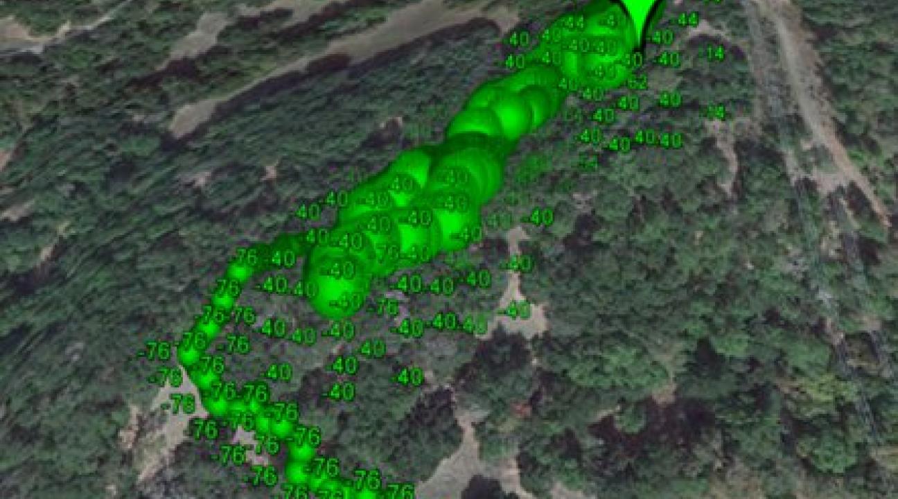 Map of signal strength