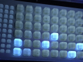 IDEXX- 2000 tray exposed to UV light showing positive results for E. coli.