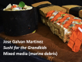 art made of marine debris called Sushi for the Grandkids