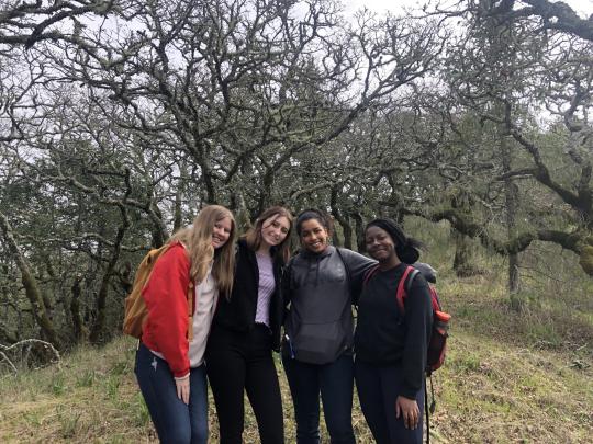 student team studying douglas fir encroachment