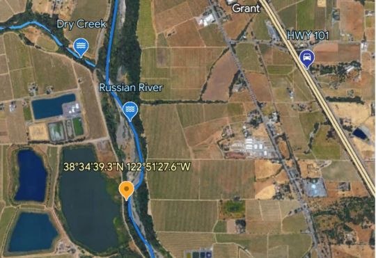 map of Russian River