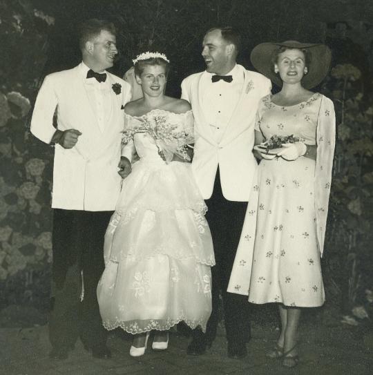 Fred and Jean Galbreath with Bob and Sue Johnson at Bob and Sue's Wedding