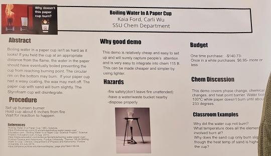 scientific poster on boiling water