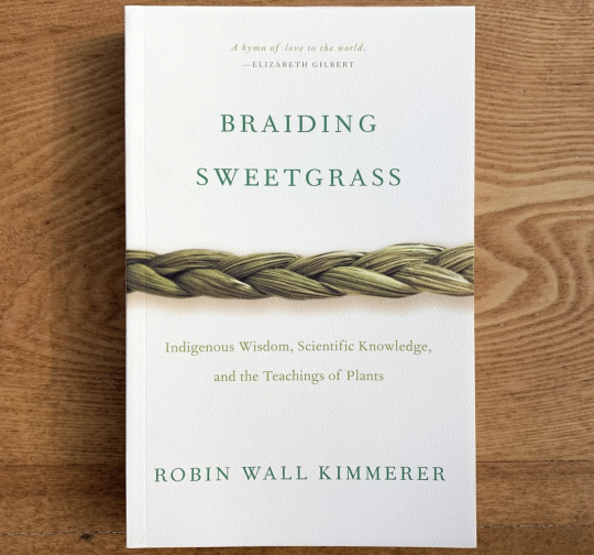 photo of cover of the book "Braiding Sweetgrass"