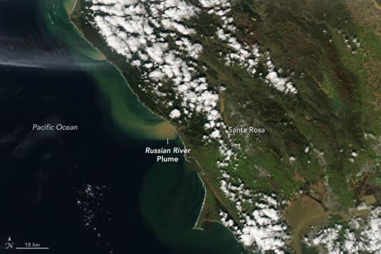 NASA Landsat map of the Russian River plum