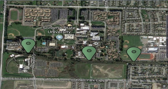 Satellite view of Copeland Creek