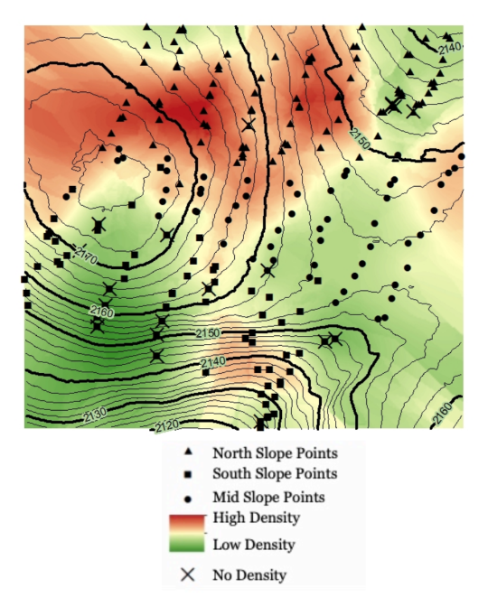 Topographic map of thistle distribution