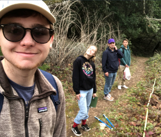 Students on a hiking trail