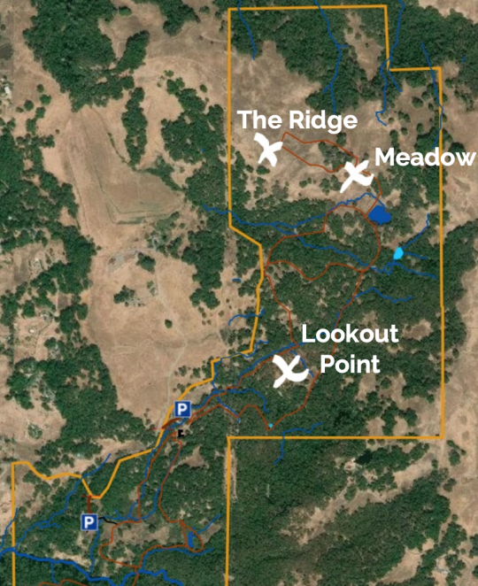 Map of Osborn Preserve with possible tower locations