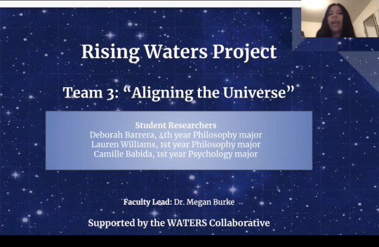 title slide dark blue with white writing and Zoom face
