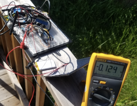 board and wires with meter outside