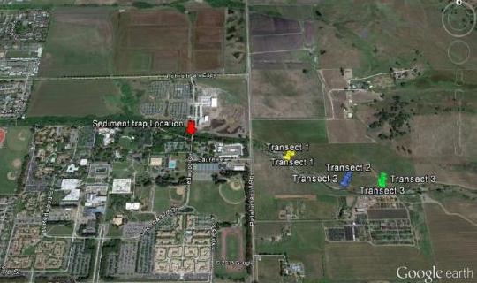 Map of sediment sample locations