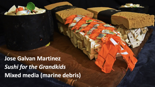 art made of marine debris called Sushi for the Grandkids