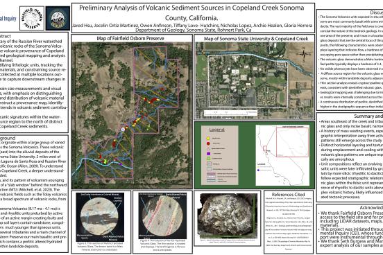 Copeland Creek Volcanic Sediment Sources