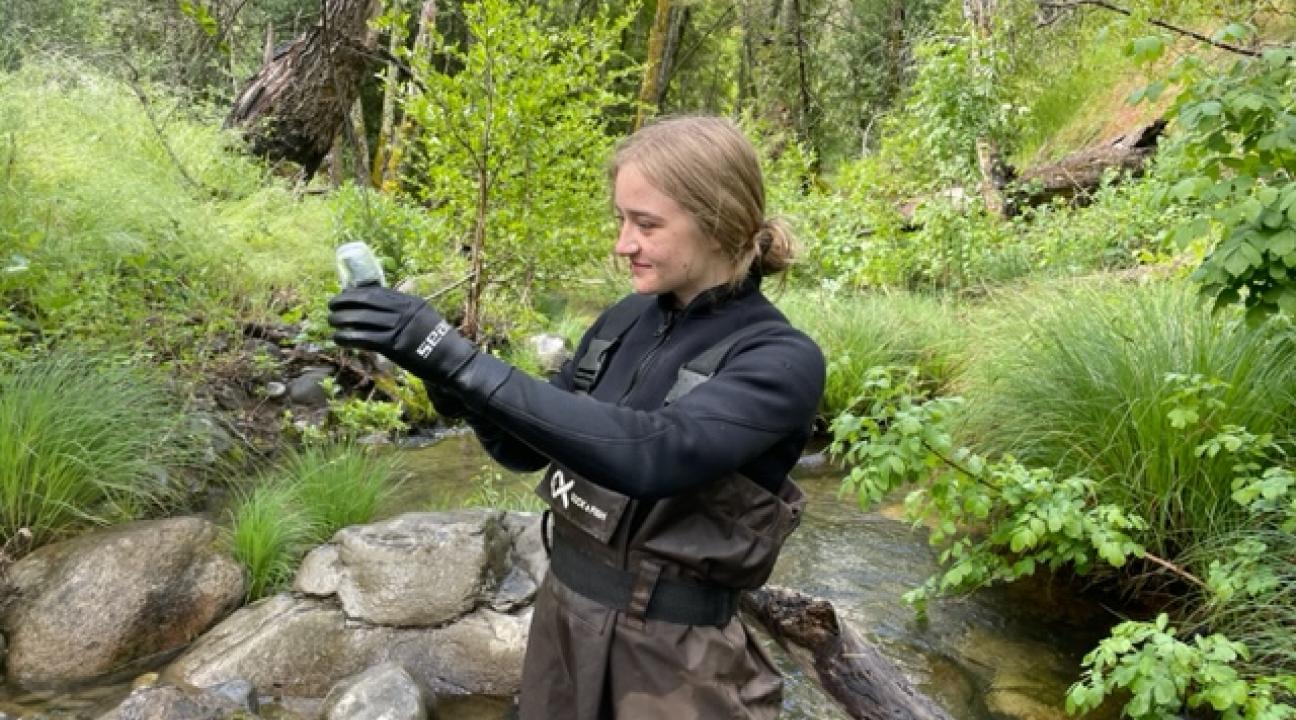 Researcher using Go Pro