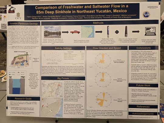 Comparison of Freshwater and Saltwater Flow in 85m Deep Sinkhole in Northeast Tucatán, Mexico