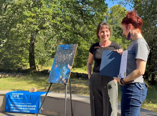 Rohnert Park Mayor Emily Sanborn with CEI Director Kerry Wininger