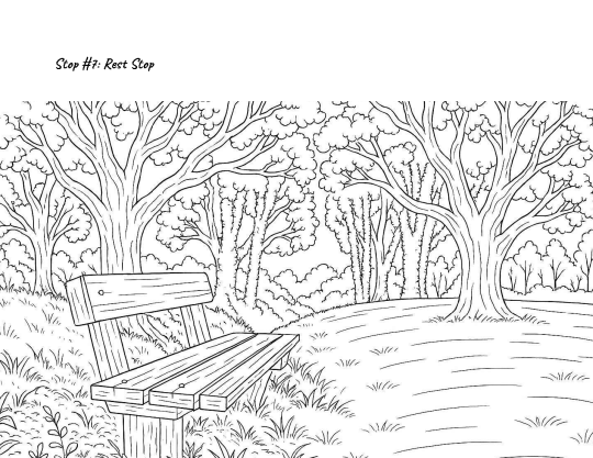 P. 7 of coloring book about Copeland Creek
