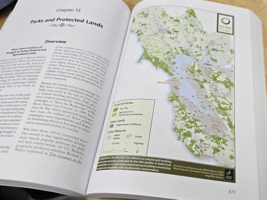 book with map of parks in SF bay area